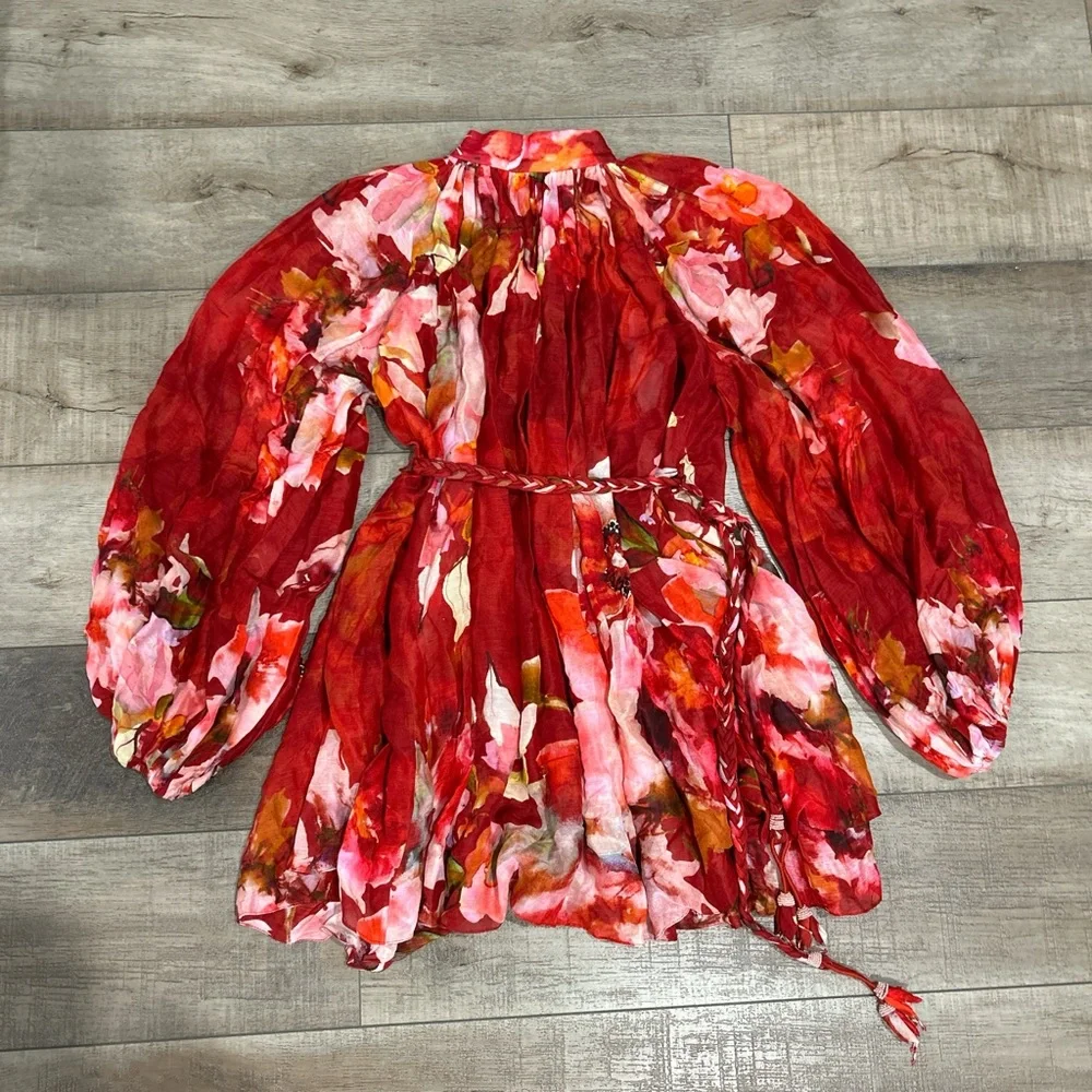 Hemant and Nandita Tuhi belt short linen blend dress NWT - Picture 3 of 6